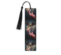North American Bald Eagle Print 5pcs Wooden Bookmark for Men Women, Bookmarks with Tassel, Bookmarks Gifts for Book Lovers
