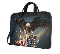 North American Bald Eagle Print Structured Laptop Bag Oxford Cloth Briefcase Padded Shoulder Case