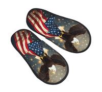 North American Bald Eagle1 Pattern Fuzzy Slippers Casual Fluffy Slippers Warm House Shoes For Pools Mens Party M