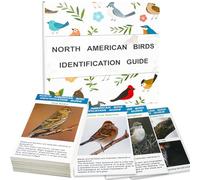 North American Bird Identification Cards - 30 Common Backyard Birds, Double-Sided Laminated Bird Guide Cards with Male & Female Photos, Migration Maps & Facts, Nature Education Gift for Bird Lovers