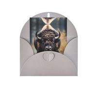 North American bison Greeting card, blank inner page, includes envelope, 10cm x 15cm.