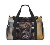 North American Bison Hand Travel Bag.Fashionable Design, Large Storage Capacity, Suitable For Business Trips And Short Trips., Black, One Size