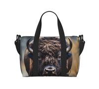 North American Bison Hand Travel Bag. For Men And Women. Durable Material And Stylish Design, Suitable For Business And Leisure Travel., Black, One Size