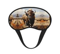North American Bison Herd Blackout Sleep Mask,Soft Polyester, Anti-Light, Stylish,Suitable for Men and Women,for Daily Work and Outdoor Travel.