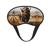 North American Bison Herd Blackout Sleep Mask with Elastic Band Design Fits All Head Shapes Ideal for Travel Office and Shift Work