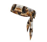 North American Bison Herd Double-Sided Athletic Bandage with Printed Sports Headband Suitable for Tennis Ninja Karate Running and Yoga