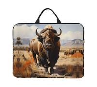 North American Bison Herd Laptop Bag 14 Inch Handheld Portable Briefcase Shockproof Protective Sleeve Computer Inner Bag