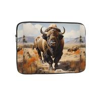 North American Bison Herd Laptop Bag Handheld Portable Briefcase Shockproof Protective Sleeve Computer Inner Bag for 17 inch inch Laptop