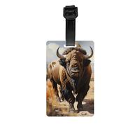 North American Bison Herd Luggage tag Hanger Protects Privacy and is a Must-Have for Travel and is Durable