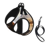 North American Bison Herd Print Soft Pet Harness and Leash Set, Adjustable Mesh Puppy Vest Harness for Small Large Large Dogs and Cats