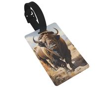 North American Bison Herd Prints Luggage Tags are Lightweight Easy to Use and Quick to Identify for Travel Suitcases, and Duffel Bags.