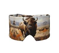 North American Bison Herd Unisex Side Sleeping Headband, Sleeping Eye Mask and Ear Muffs, (26.8 * 4.3 inches), Indoor and Outdoor Travel Yoga Adjustable Comfort Eye and Ear Muffs,