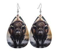 North American bison Leather earrings, European and American style earrings for young women, birthday gifts/Valentine's Day gifts
