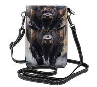 North American bison Multi Pocket Lightweight Shoulder Bag with Magnetic Closure Suitable for Travel and Daily Use