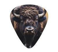 North American bison Print Guitar Picks 12 Pack - Thin Medium Heavy Plectrums for Acoustic Guitar Bass Electric Guitar
