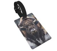 North American Bison Prints Luggage Tags are Lightweight Easy to Use and Quick to Identify for Travel Suitcases, and Duffel Bags.