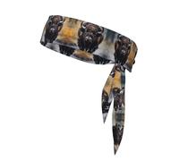 North American Bison Unisex Sports Head Tie - Double-Sided, Moisture-Wicking Workout Headband, Adjustable Knotted Band for Running, Yoga & Gym