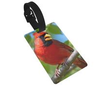 North American Cardinal Luggage Tags for Suitcases - Durable PVC ID Tags with Detachable Straps for Travel, Backpack, Golf Bag, Anti-Loss