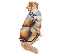 North American Reindeer Dog Hoodie for Medium and Large Dogs – Soft Polyester Pet Clothes, Suitable for All Seasons