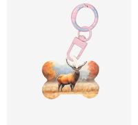 North American Reindeer Dog Tags for Pets,Bone-Shaped Acrylic Pet ID Tags,Perfect for Small to Large Dogs and Cats,Cute & Functional