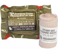 North American Rescue Flat ETD Emergency Trauma Dressing (4 Inch) NAR Folded Sterile Bandage Wrap for Wounds, Pressure, Bleeding Control (30-0093)