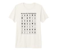 North American Wildlife Footprints Identification Chart Premium T-Shirt