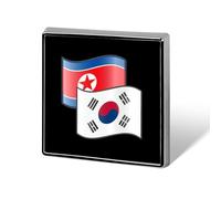 North And South Korean Flags Custom Lapel Pins Square Brooch Tie Suit Dress Accessories for Men Women Wedding Birthday