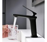North Basin Faucet Hot and Cold Water Matte Black Luxury Single Hole Single Handle Basin Faucet Household Faucet Bathroom Accessories Ceramic Valve Core Vessel Faucet (B)
