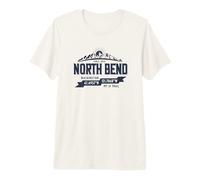 North Bend Washington Mountain Trail Coordinates Blue Print Premium T-Shirt