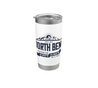 North Bend Washington Mountain Trail Coordinates Blue Print Stainless Steel Insulated Tumbler