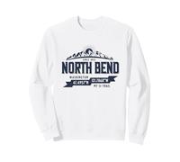 North Bend Washington Mountain Trail Coordinates Blue Print Sweatshirt