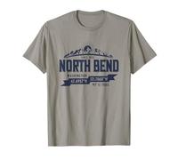 North Bend Washington Mountain Trail Coordinates Blue Print T-Shirt