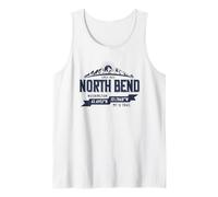 North Bend Washington Mountain Trail Coordinates Blue Print Tank Top