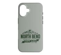 North Bend Washington Mountain Trail Coordinates Green Print Case for iPhone 16
