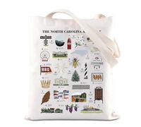 North Carolina Alphabet Tote Bag North Carolina State Souvenirs Gift Family Trip Handbag Tar Heel State Travel Gift (North Car)