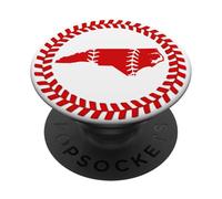 North Carolina Baseball Stitch Circle Emblem Carolinian Ball PopSockets Adhesive PopGrip