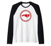 North Carolina Baseball Stitch Circle Emblem Carolinian Ball Raglan Baseball Tee