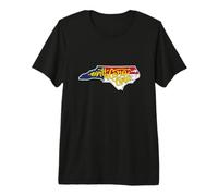 North Carolina Flag Inside State Map Outline NC Pride Premium T-Shirt