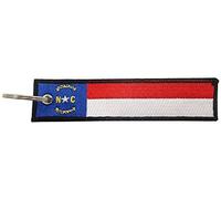 North Carolina Flag Key Chain, 100% Embroidered, Red, Universal