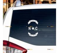 North Carolina Flag Sticker Decal Vinyl - 2 Pack White 15.2cm - for Car Boat Laptop Cup No Background Die-Cut