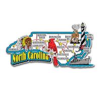 North Carolina Jumbo State Magnet by Classic Magnets, 5" x 2.6", Collectible 3D Rubber Vintage-Style Souvenirs and Gifts Made in the USA