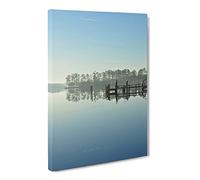 North Carolina Lake Usa Canvas Print | Gallery Wrapped 30mm Frame Wall Art | 20x14 inches | Ready to Hang | Modern Landscape Picture | Living Room Bedroom Lounge Office