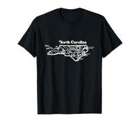 North Carolina Map Minimalistic Style Outdoor Travel T-Shirt