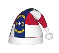 North Carolina State Flag 1 Pack Christmas Hats Plush Santa Hat For Teenagers Christmas Costume Party And Holiday Event