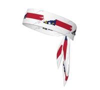 North Carolina State Flag Map Print Head Tie Headbands, Ninja Karate Tie, Athletic Sweatbands,Sweat Wicking Workout Head Band