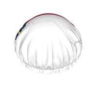 North Carolina State Flag Map Print Shower Cap For Women,Reusable Bath Cap,Breathable Shower Caps,Bathing Shower Caps With Adjustable