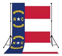 North Carolina State Flag Print 5x7ft Backdrop Curtain With Hanging Pocket Back Drop Photography Accessories For Live Streaming