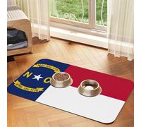North Carolina state flag print Cats Pet Bowl Placemat Pet Feeding Mats for Dogs, Non-Slip PU Leather Tablecloth for Pets