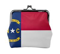North Carolina state flag print Coin Purse Small Change Purse Card Holder Coin Pouch Small Wallet for Women and Men, Black, One Size, Vintage