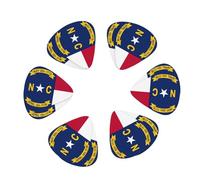 North Carolina state flag print Guitar Picks 12PCS Mixed Gauges(0.46/0.71/0.96mm) with Case, for Guitar/Ukulele